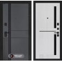 Входная дверь EVOLAB 02 - Сандал белый, стекло черное