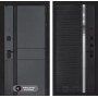 Входная дверь EVOLAB 31 - Черный кварц, зеркальная вставка с тонировкой