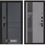 Входная дверь EVOLAB с Зеркалом 32 тонированным -Серый рельеф софт