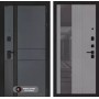 Входная дверь EVOLAB с Зеркалом 32 тонированным - Серый рельеф софт