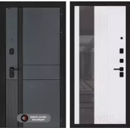 Входная дверь EVOLAB с Зеркалом 32 тонированным - Белый рельеф софт