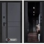 Входная дверь EVOLAB с зеркалом тонированным Максимум - Черный кварц