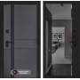 Входная дверь EVOLAB с зеркалом Панорама - Черный кварц