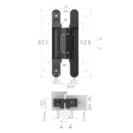 Петля Armadillo (Армадилло) скрытой установки U3D2200.VPG BL черный TECH