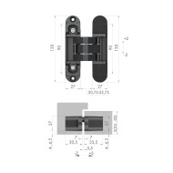 Петля Armadillo (Армадилло) скрытой установки U3D3300.TG SC мат. хром