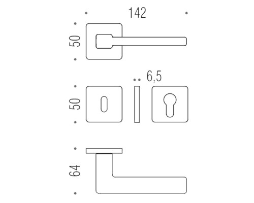 Дверная ручка на розетке Esprit BT.11.HPS Colombo