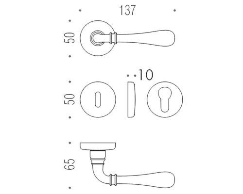 Дверная ручка на розетке Ida ID.31.OL Colombo