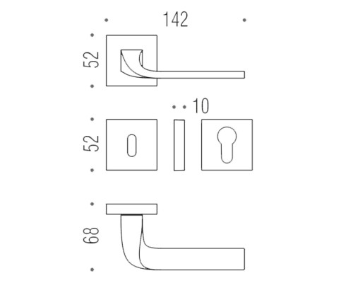 Дверная ручка на розетке Isy BL.11.CM Colombo