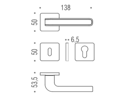 Дверная ручка на розетке Tecno MO.11.CMQ Colombo