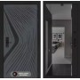 Входная дверь LEOLAB с зеркалом Панорама -  Черный кварц
