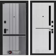 Входная дверь SKYLAB 02 - Сандал белый, стекло черное