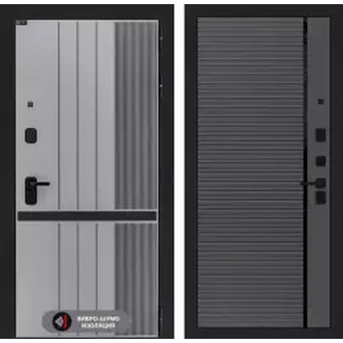 Входная дверь SKYLAB 22 -Графит софт, черная вставка