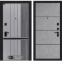 Входная дверь SKYLAB 25 - Бетон светлый, черный молдинг