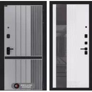 Входная дверь SKYLAB с Зеркалом 32 тонированным - Белый рельеф софт