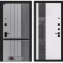 Входная дверь SKYLAB с Зеркалом 32 тонированным - Белый рельеф софт