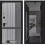 Входная дверь SKYLAB с зеркалом Панорама с тонировкой - Черный кварц
