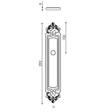 Дверная ручка на планке Florence PL96 WC-4 Venezia