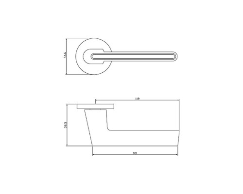 Ручка ADDEN BAU RIVER S-486 CHROME / WHITE (цвет ХРОМ БЛЕСТЯЩИЙ/БЕЛАЯ ВСТАВКА)