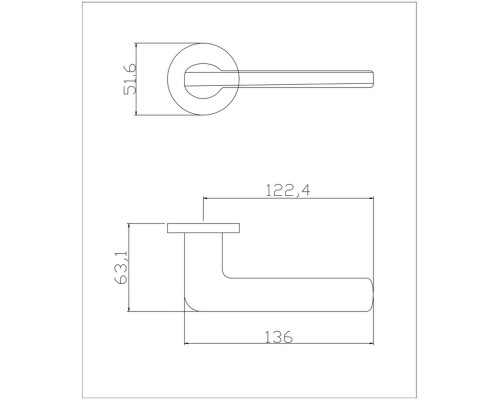 Ручка ADDEN BAU ELIT S-487 NICKEL (цвет НИКЕЛЬ)