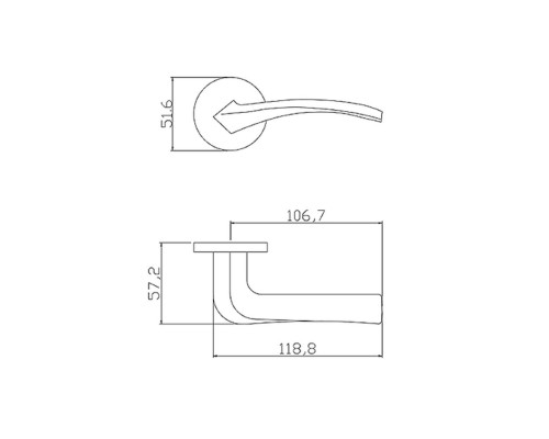 Ручка ADDEN BAU WAVE S-488 NICKEL (цвет НИКЕЛЬ)