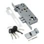 Замок врезной ADDEN BAU LOCK 4585 5-60B D CHROME с секретным цилиндром цвет хром (английский ключ) (Адден Бау) 52262