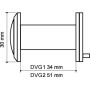 Глазок Armadillo (Армадилло) дверной, оптика стекло DV-PRO 1/60-35/BR/HD (DVG1/HD) SG мат. золото