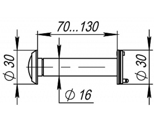 Глазок Fuaro (Фуаро) дверной, оптика пластик DV 4/130-70/Z/HD (VIEWER 4 DVZ) CP хром (подвес)