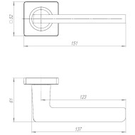 Ручка Ajax (Аякс) раздельная K.JK51.IND TESTA BL-24 черный (белая коробка) 