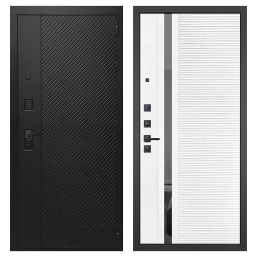 Гранит Симметрия, панель 089 Белый софт с зеркальной тонированной вставкой 10 мм