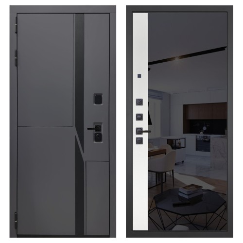 Гранит НаноБлэк лайн, панель 091 зеркало макси бок тонированное черное 10 мм