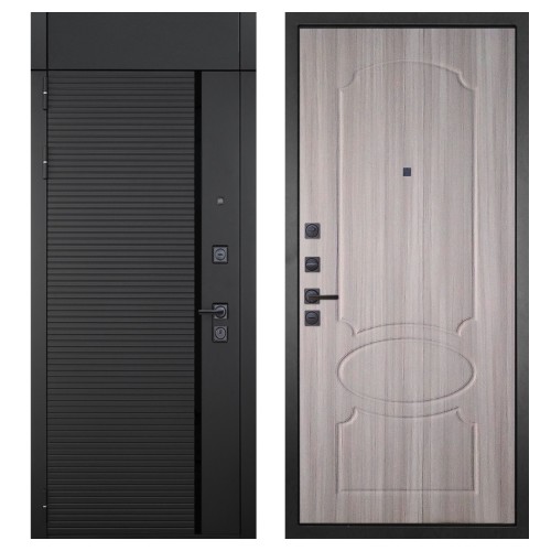 Гранит Пиано Черная с фрамугой, панель 006 Светлый 6 мм