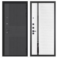 Гранит Гранж, панель 089 Белый софт с зеркальной тонированной вставкой 10 мм