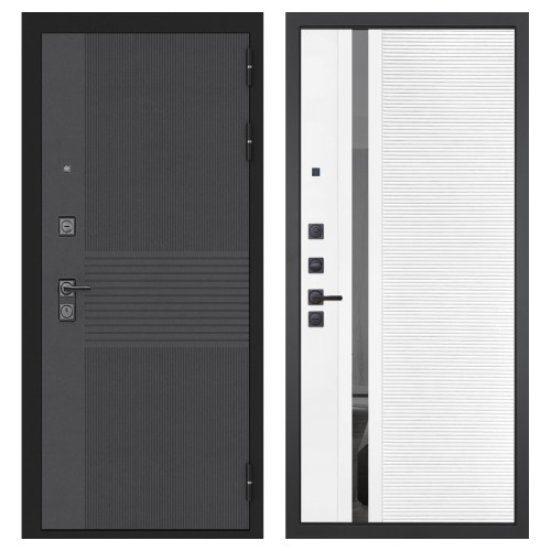 Гранит Гранж, панель 089 Белый софт с зеркальной тонированной вставкой 10 мм