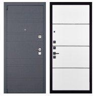 Гранит С55, панель 079 Белый софт, черный молдинг 12 мм