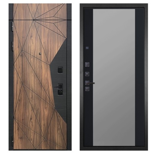 Гранит Континент с фрамугой, панель 074 зеркало фацет тонированное 16 мм