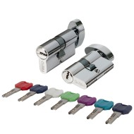 Цилиндровый Punto (Пунто) механизм MaxPro7002Knob70mm(30+10+30) SSC сатин.хром 7key с вертушкой 