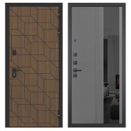 Гранит Плэй, панель 086 Серый рельеф софт с тонированным зеркало 10 мм