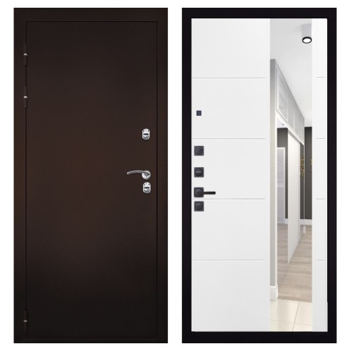 Гранит Терморазрыв, панель 083 Белый софт зеркало 10 мм