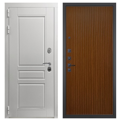 Гранит Лира Белая, панель 087 Дуб кантри темный с фрезеровкой 10 мм