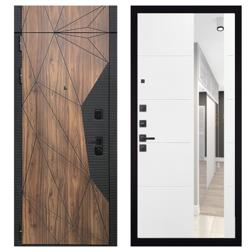 Гранит Континент с фрамугой, панель 083 Белый софт зеркало 10 мм