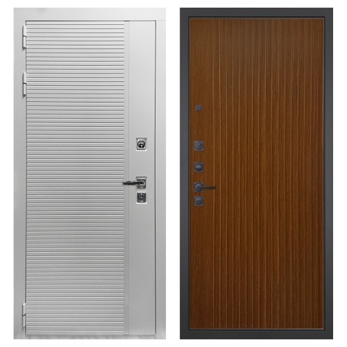 Гранит Пиано Белая, панель 087 Дуб кантри темный с фрезеровкой 10 мм