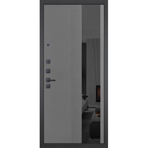 Гранит Эксклюзив, панель 086 Серый рельеф софт с тонированным зеркало 10 мм