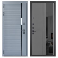 Гранит Пиано Серая, панель 086 Серый рельеф софт с тонированным зеркало 10 мм