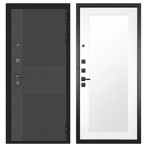 Гранит Гранж, панель 010 зеркало Белый матовый 16 мм