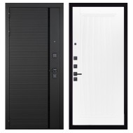 Гранит Пиано Черная, панель 082 Белый софт рельеф 10 мм