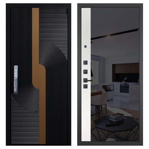 Гранит Смарт Люкс, панель 091 зеркало макси бок тонированное черное 10 мм