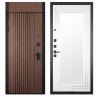 Гранит Шторм с фрамугой, панель 019 зеркало Белый ясень 16 мм