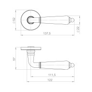 Ручка Ajax (Аякс) раздельная R.JSR51.LUCIA SSG-39 сатинированное золото 