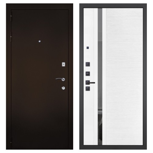 Гранит М1, панель 089 Белый софт с зеркальной тонированной вставкой 10 мм