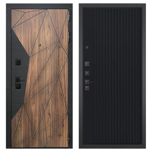 Гранит Континент, панель 088 Черный кварц с фрезеровкой 10 мм